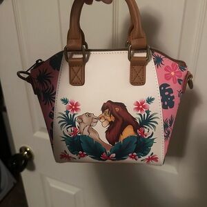 Loungefly Pink White Lion King Simba & Nala Satchel